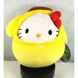 Squishmallow Hello Kitty Pompompurin Hoodie 8” Stuffed Plush NWT